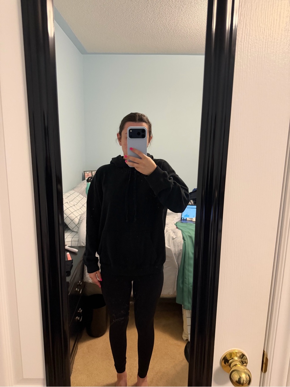 American Eagle Oversized Black Pullover Hoodie Sweatshirt - Woman’s XS